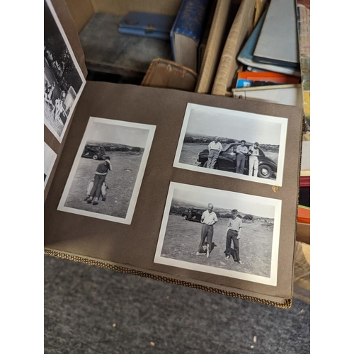 415 - MISCELLANEOUS PHOTOGRAPHY: a quantity in one box, with some books, postcards and correspondence... 