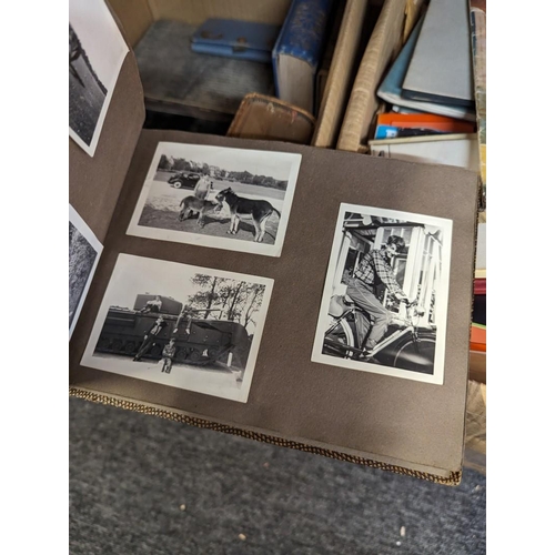 415 - MISCELLANEOUS PHOTOGRAPHY: a quantity in one box, with some books, postcards and correspondence... 