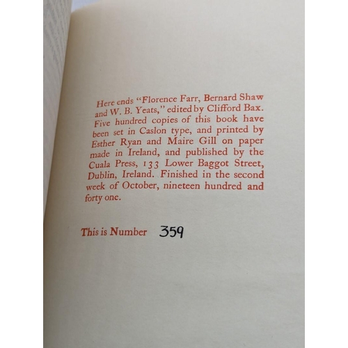 49 - CUALA PRESS: BAX (Clifford): 'Florence Farr, Bernard Shaw and W B Yeats..': Dublin, Cuala Press... 