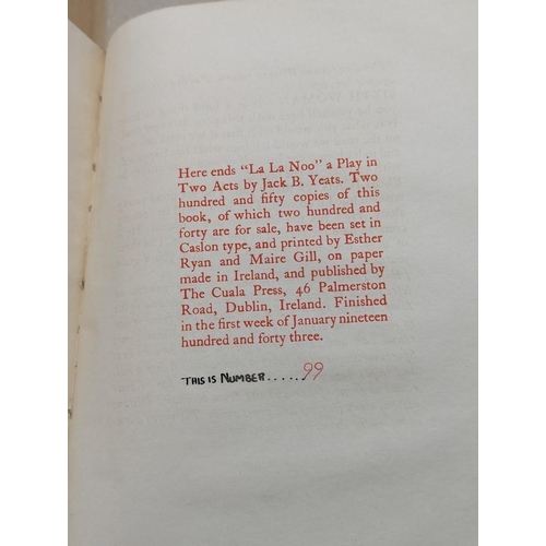 52 - YEATS (Jack B): 'La La Noo': Dublin, Cuala Press, 1943: one of 250 copies: original linen-backe... 