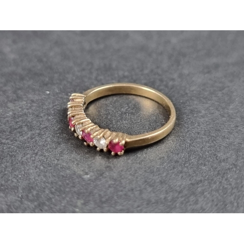 1018 - A 9ct gold opal and garnet cluster ring, size K, Birmingham 1991; together with another 9ct gold rin... 