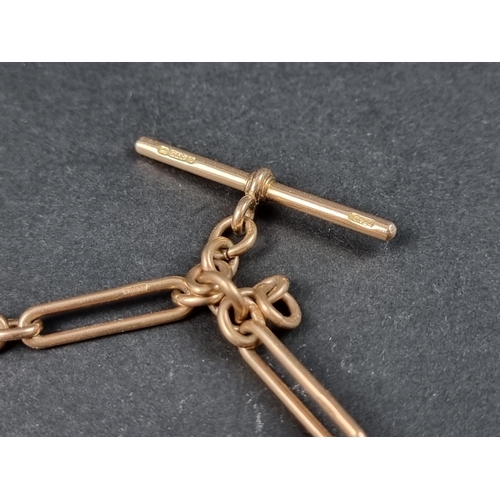 1066 - A yellow metal watch chain, stamped '9/375', 37.5cm long.