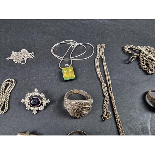 1083 - A quantity of silver and .925 jewellery, some set semi-precious stones.