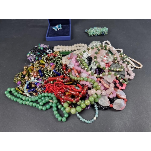 1125 - A quantity of costume jewellery necklaces  and similar.