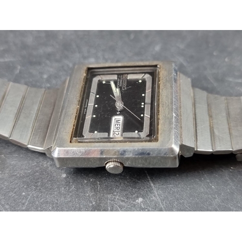 1145 - A 1977 Seiko square 'TV Dial' stainless steel automatic wristwatch, 36mm, Ref. 6309-5030, on or... 