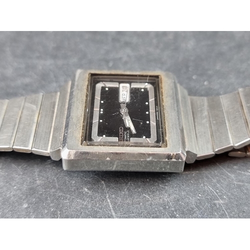 1145 - A 1977 Seiko square 'TV Dial' stainless steel automatic wristwatch, 36mm, Ref. 6309-5030, on or... 