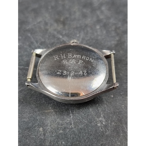 1152 - A 1930s Bulova stainless steel manual wind wristwatch, 29mm, (lacking strap).