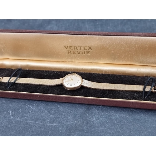 1159 - A vintage Vertex 'Revue' 9ct gold manual wind ladies wristwatch, 19mm, Ref. 808/2, Serial No. 08418,... 