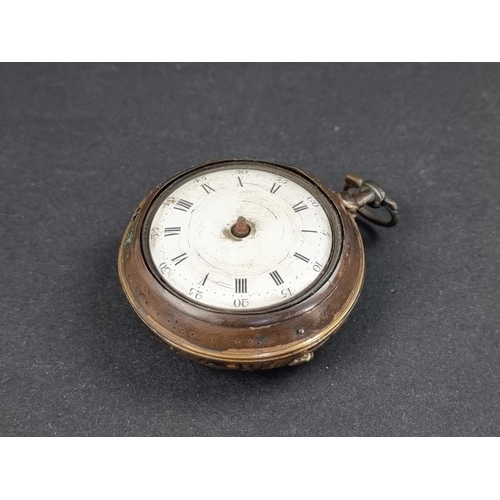 1165 - A George III pair cased open faced key wind pocket watch, 42mm, by J Johnson of Liverpool No. 768, h... 