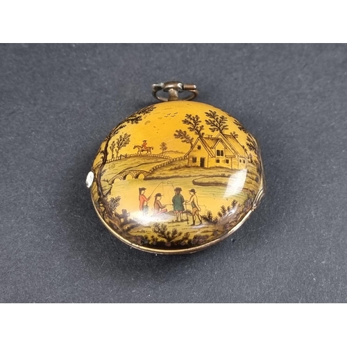 1165 - A George III pair cased open faced key wind pocket watch, 42mm, by J Johnson of Liverpool No. 768, h... 