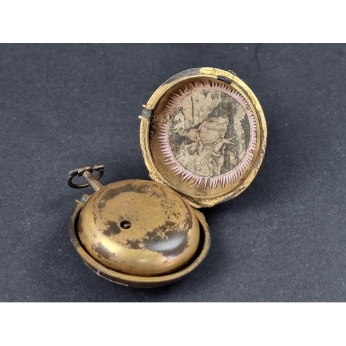 1165 - A George III pair cased open faced key wind pocket watch, 42mm, by J Johnson of Liverpool No. 768, h... 