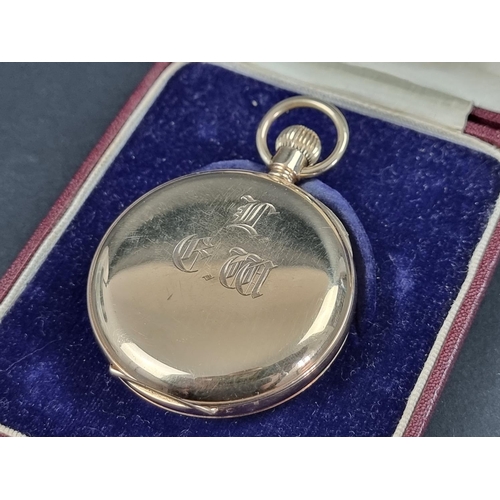 1169 - A 9ct gold stem wind pocket watch, by J W Benson, London 1933, 49mm, in original fitted case.... 