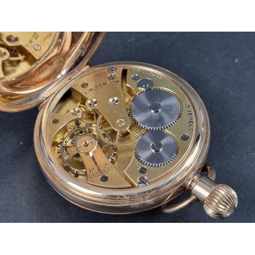 1169 - A 9ct gold stem wind pocket watch, by J W Benson, London 1933, 49mm, in original fitted case.... 