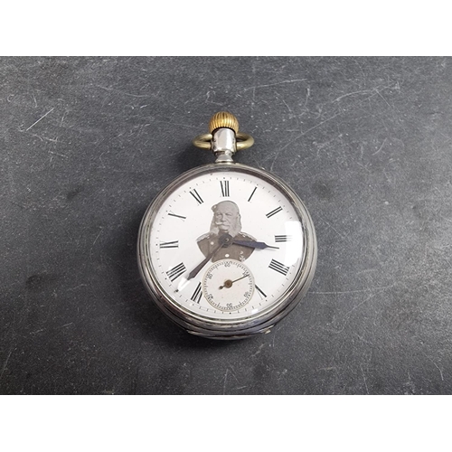 1172 - An early 20th century Longines open faced stem wind pocket watch, stamped 800, 46mm, the white ... 