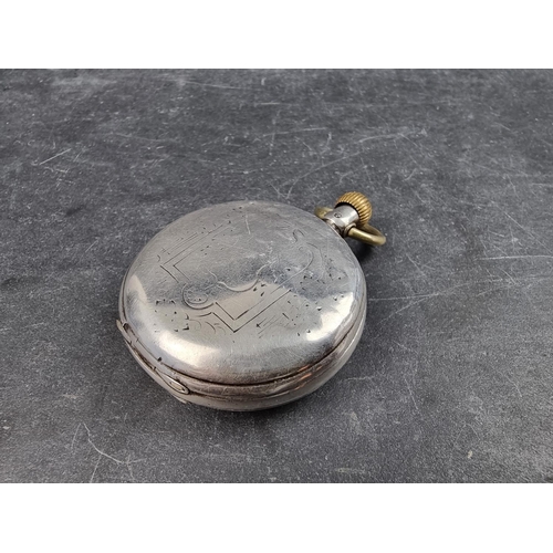 1172 - An early 20th century Longines open faced stem wind pocket watch, stamped 800, 46mm, the white ... 