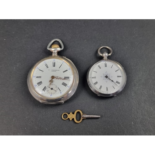 1176 - A Belgian open faced stem wind pocket watch, 48mm, signed F Offermann, Liege, the case stamped 800; ... 