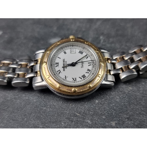 1181 - A Raymond Weil 'Tango' gold plated and stainless steel quartz ladies wristwatch, 28mm, Ref. 5360, on... 