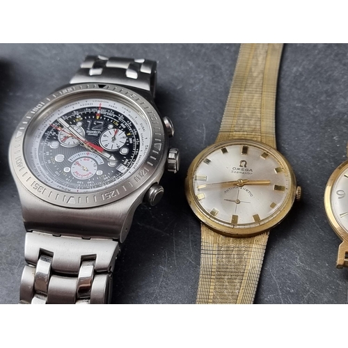 1186 - A vintage Oris automatic wristwatch; together with a Swatch 'Irony' chronograph wristwatch, a Seiko ... 