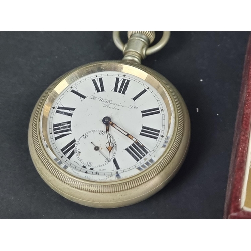 1192 - Six various pocket watches: together with a traveling clock; three wristwatches and other items.... 