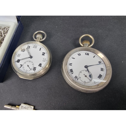 1193 - Six various pocket, traveling and fob watches; and one other item. (8)