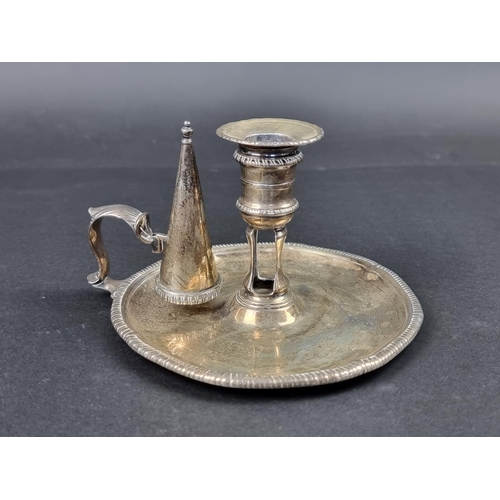 663 - A George III silver chamberstick, by Andrew Fogelberg, London 1767, 10cm high, 366g.... 