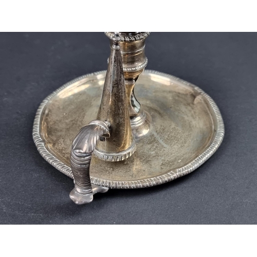 663 - A George III silver chamberstick, by Andrew Fogelberg, London 1767, 10cm high, 366g.... 