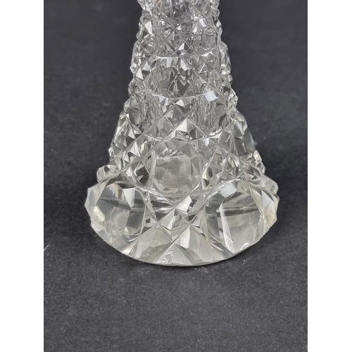 673 - A late Victorian silver mounted cut glass scent bottle, by Hilliard & Thomason, Birmingham 1901,... 