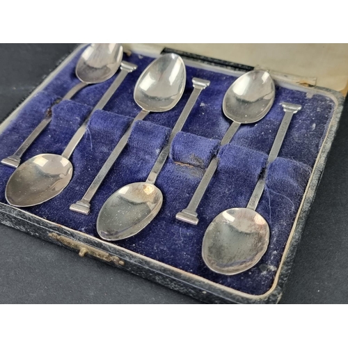 690 - A cased set of six silver teaspoons, by William Adams Ltd, Birmingham 1931.