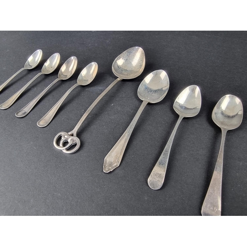 711 - Eight various silver spoons, 117g.