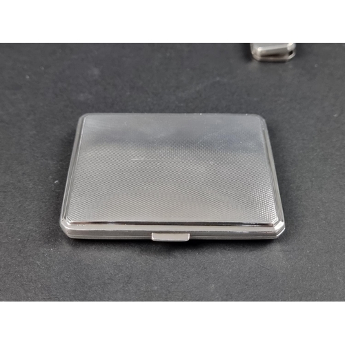 775 - An engine turned silver cigarette case, by Thomas William Lack, London 1934, 8cm, gross weight 67g; ... 