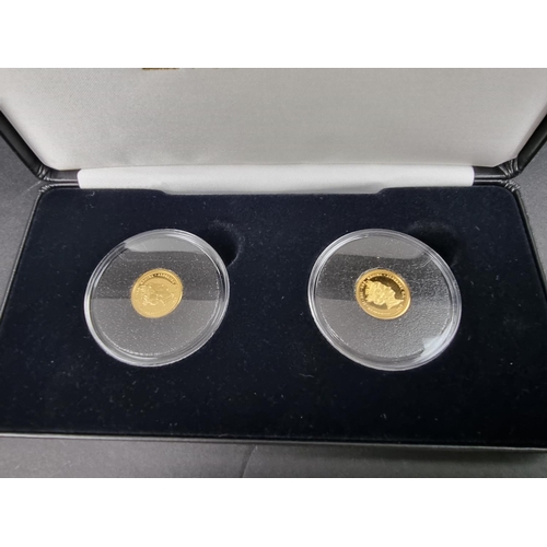 854 - Coins: a cased 2017 Alderney 'The Platinum Wedding Anniversary' 9ct proof-like gold pair of twenty f... 