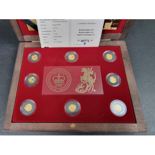 882 - Coins: a cased 2018 New Zealand Mint '200 Years of Monarchs of the British Empire', comprising of ei... 