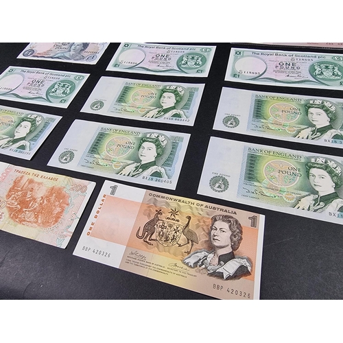 888 - Banknotes: a Beale one pound note; together with a Peppiat ten shilling note; eleven other UK bankno... 