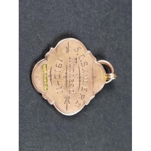 978 - A rare 9ct gold and enamel Nunhead FC football medal, circa 1911, inscribed 'London Charity Cup', 26... 