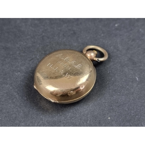 994 - A 9ct gold sovereign case, Birmingham 1913, 3mm diameter, gross weight 12.9g, (s.d.).... 