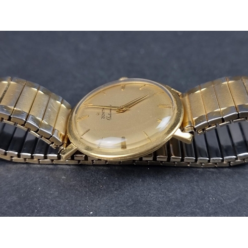 1137 - A vintage Zenith 18ct gold automatic wristwatch, 39mm, Ref. 5166432, Cal. 2522, on replacement expan... 