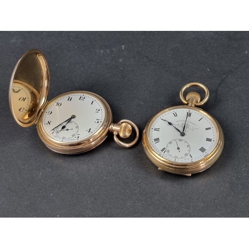 1173 - A gold plated open faced stem wind pocket watch, 51mm, the dial signed Thos Russell & Son Liverp... 