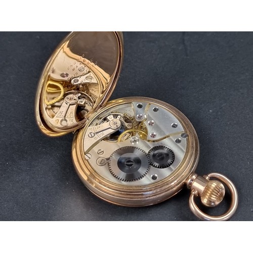 1173 - A gold plated open faced stem wind pocket watch, 51mm, the dial signed Thos Russell & Son Liverp... 