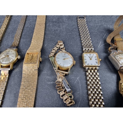 1180 - A quantity of ladies wristwatches; to include a silver watch; and examples by Seiko and Rotary. (11)... 