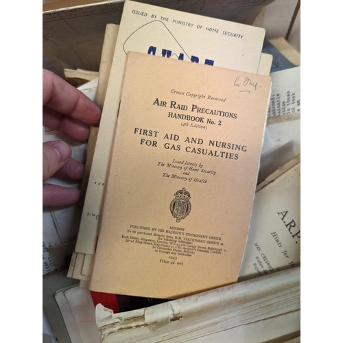 288 - CIVIL DEFENCE TRAINING MANUALS: a large quantity in box, largely late 1930s-early 1940s, includ... 