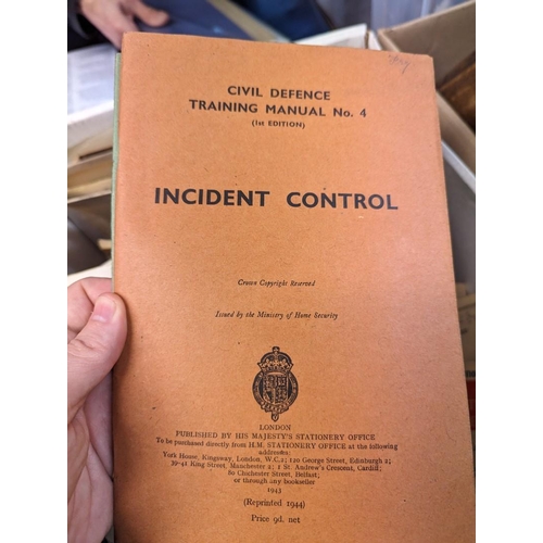 288 - CIVIL DEFENCE TRAINING MANUALS: a large quantity in box, largely late 1930s-early 1940s, includ... 