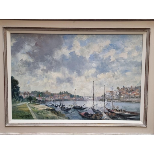 1336 - Ivan Taylor, 'River Douro, Portugal', signed, labelled verso, oil on board, 39 x 59cm.... 