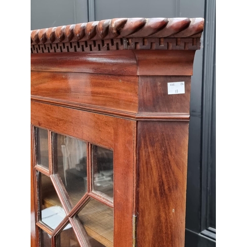 1024 - An old mahogany standing corner cupboard, 98cm wide. 