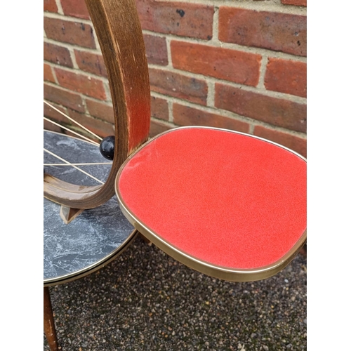 1025 - A 1950s occasional table, 97cm wide.