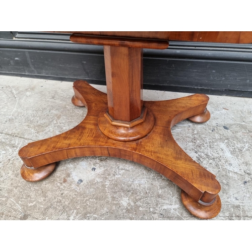 1055 - A George IV satinwood worktable, 54cm wide. 