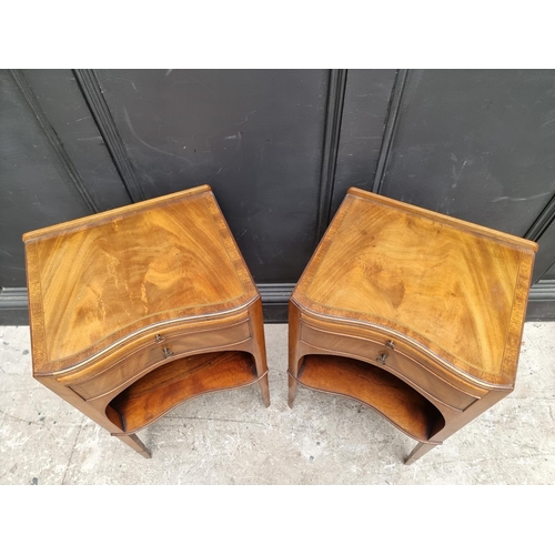 1056 - A pair of reproduction mahogany bedside tables, 41cm wide. 