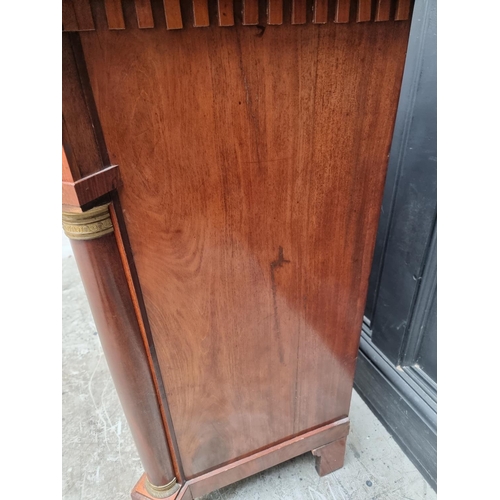 1063 - An early 19th century Continental mahogany side cabinet, 92.5cm wide, (alterations). ... 