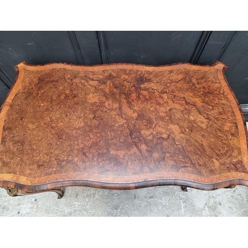 1095 - A good Louis XV style burr walnut and thuya crossbanded card table, 99.5cm wide. ... 