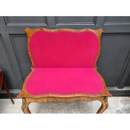 1095 - A good Louis XV style burr walnut and thuya crossbanded card table, 99.5cm wide. ... 