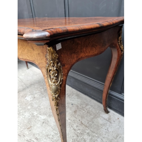 1095 - A good Louis XV style burr walnut and thuya crossbanded card table, 99.5cm wide. ... 